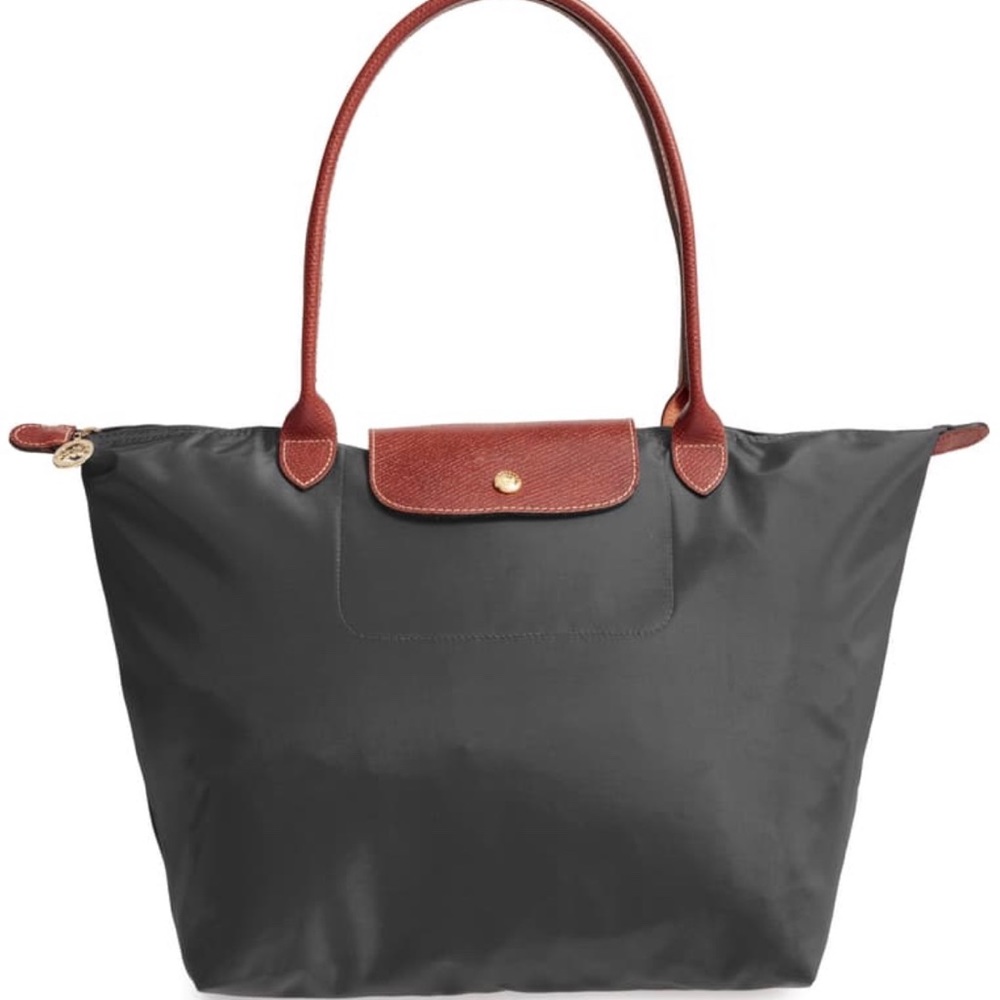 Longchamp large Le Pliage Tote in Gunmetal